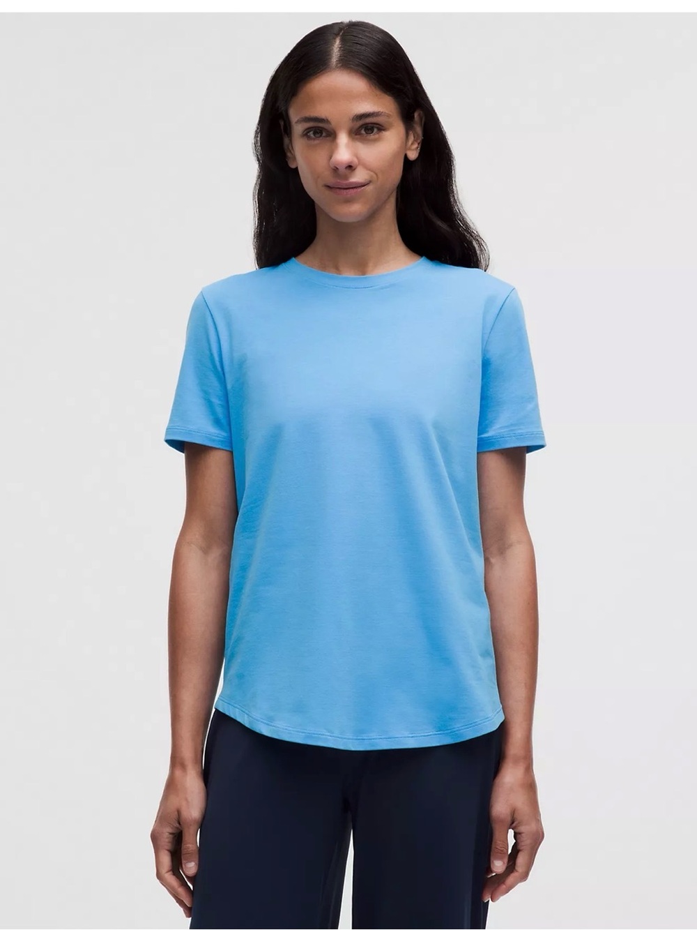 Lululemon ocean wave blue love crewneck t-shirt rounded hem - M